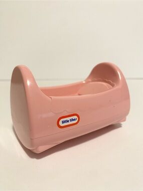Vintage Little Tikes Place Dollhouse Furniture Pink Baby Crib Bed Nursery Toy